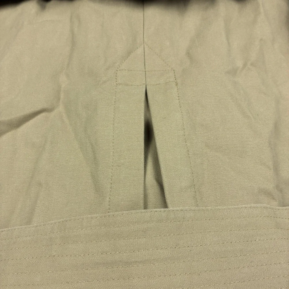 Brooks Brothers Trench Coat 42R Tan Belted Double Breasted Plaid Lining Cotton